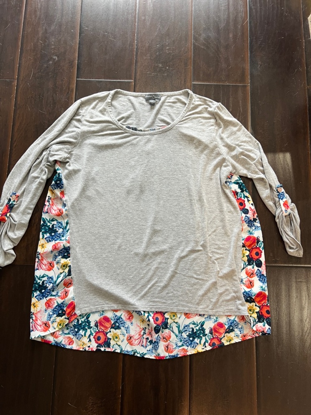 Market & Spruce Floral Gray Shirt, size XL